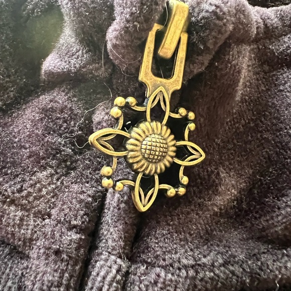 ALFRED DUNNER Black Velvet‎ Jacket Embroidered Cotton Blend  14 zip up vintagee - Picture 11 of 13